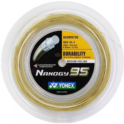 Yonex Nanogy 95 Badminton String Gold - 0.69mm 200m Reel