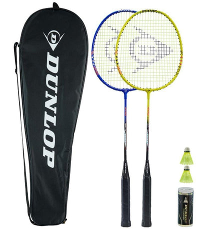 Dunlop Nitro Star 2 Player Badminton Set - Yellow / Blue