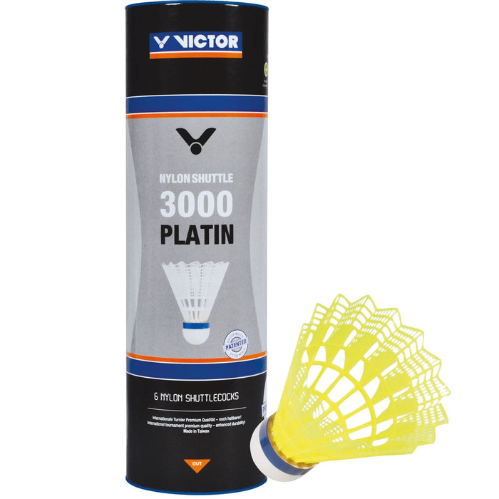 VICTOR 3000 Nylon Yellow Badminton Shuttlecocks