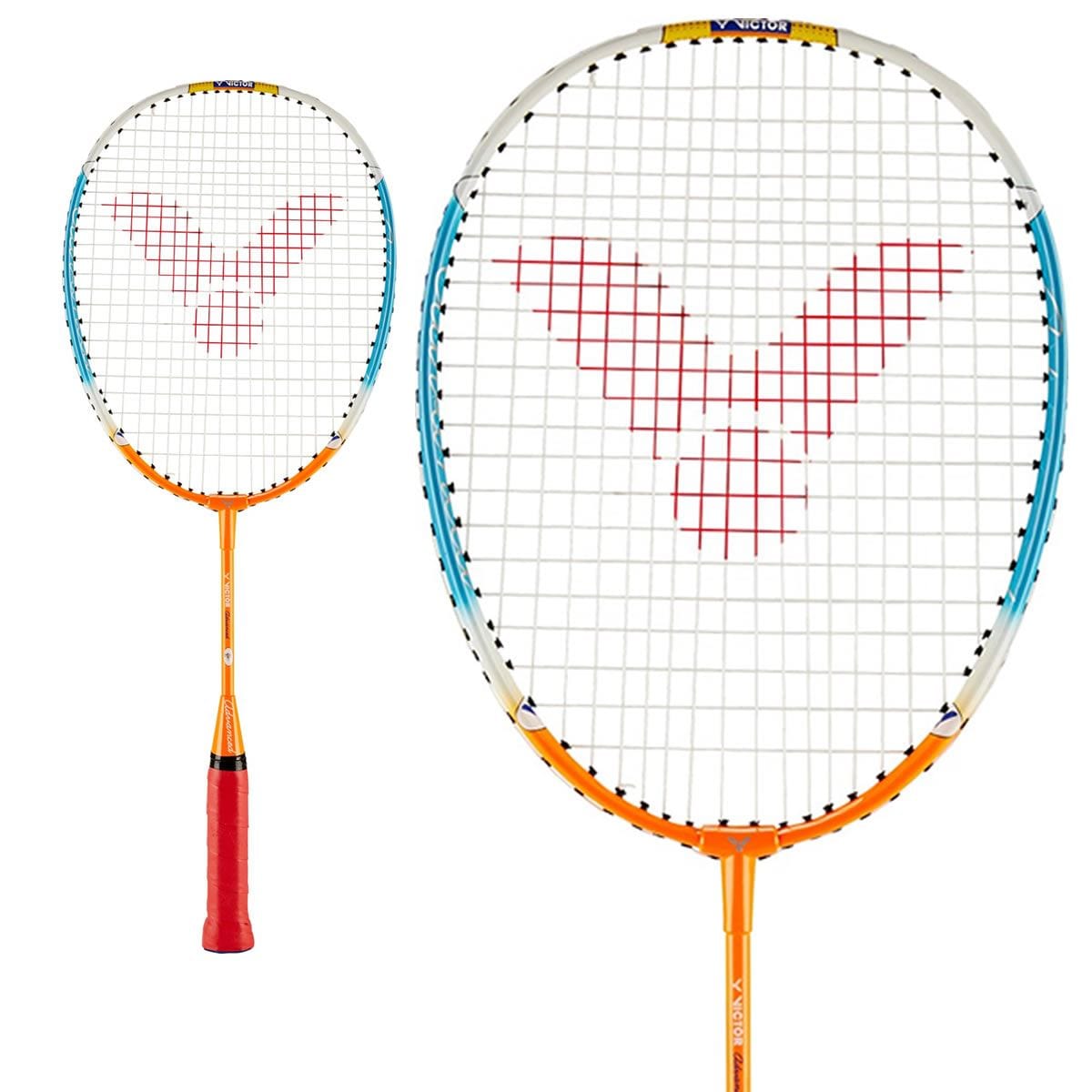 Victor Advanced Badminton Racket - Orange Blue - Beginner — Badminton HQ