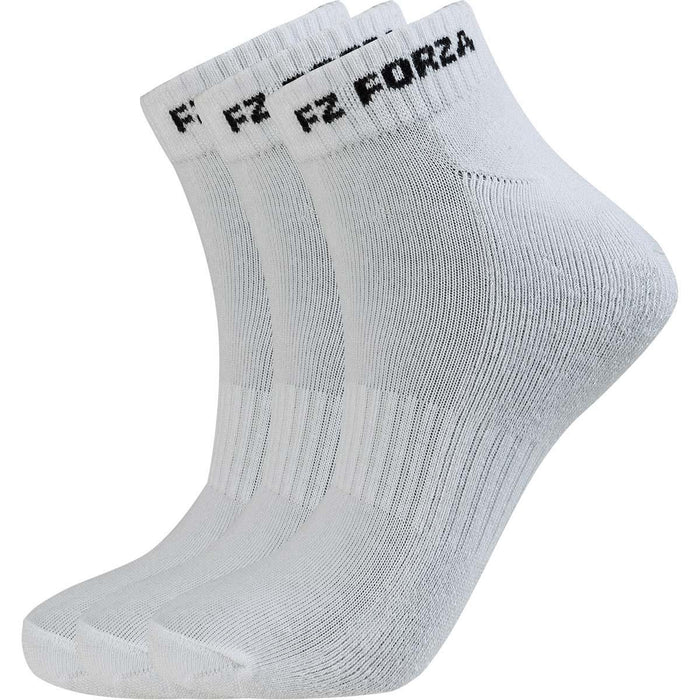 FZ Forza Comfort Short White Badminton Socks - 3 Pack