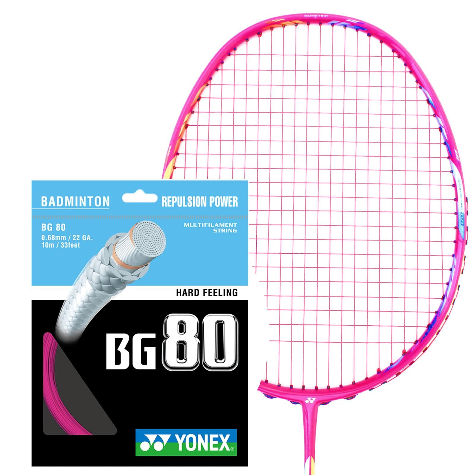 Yonex BG 80 Badminton String Neon Pink - 0.68mm 10m Packet