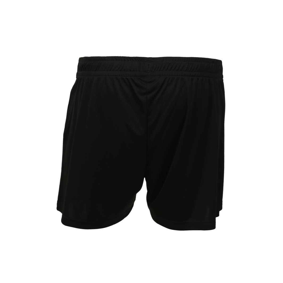 The FZ Forza Layla Black Badminton Shorts, crafted by FZ Forza, offer maximum comfort with their elastic waistband. These black athletic shorts are designed with the DryForze technique, making them ideal for active pursuits and shown from the back.