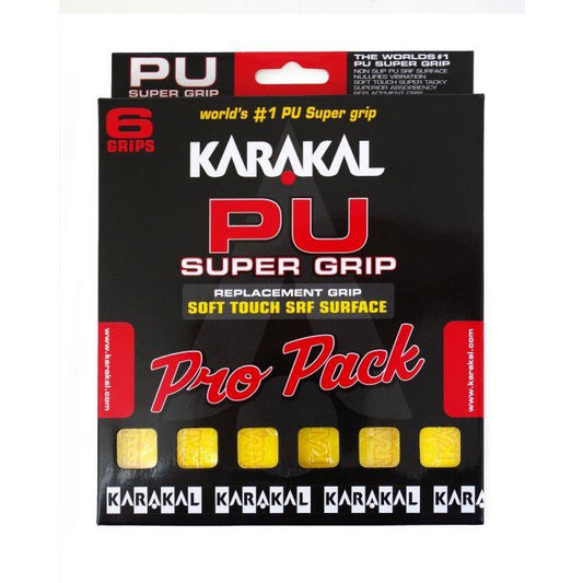 Karakal PU Badminton Grip - 6 Pack - Yellow