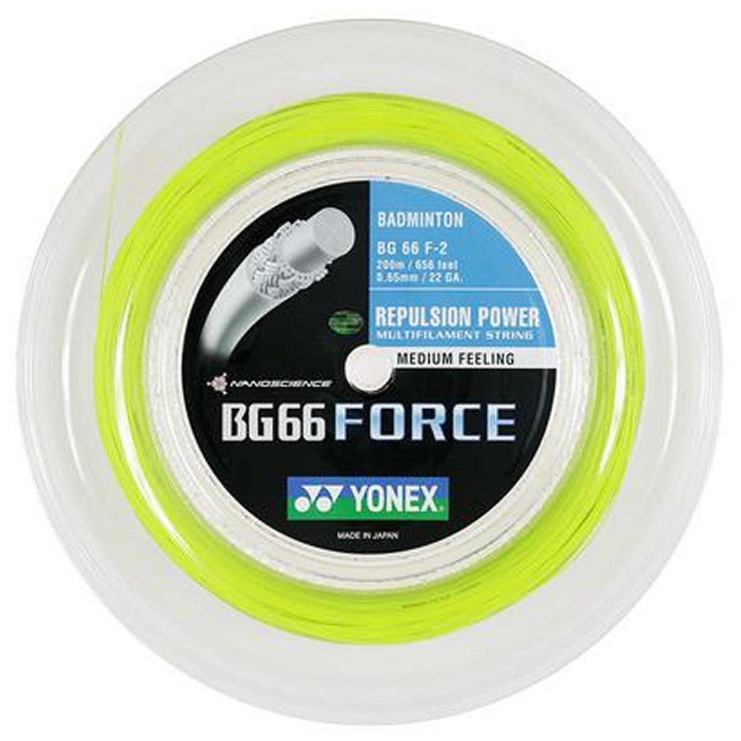 Yonex BG 66 Ultimax Badminton String Yellow - 0.65mm 200m Reel