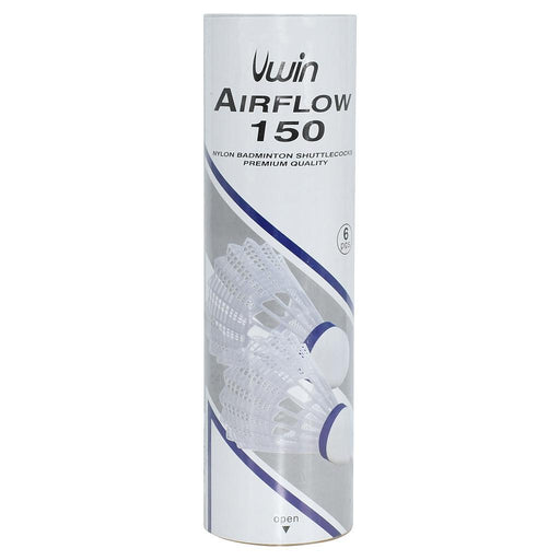 Uwin Airflow 150 Nylon Badminton Shuttlecocks - White Medium x 6