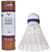 Victor 500 Nylon Badminton Shuttlecocks - White Medium - Set of 6