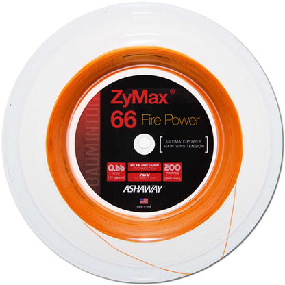 Corda Per Badminton Ashaway Zymax 66 Fire Power - Spessore 0,66 Mm, Colore Bianco - Foto 6
