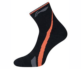 Li-Ning Mens Stripe Sports Socks - Black / Orange