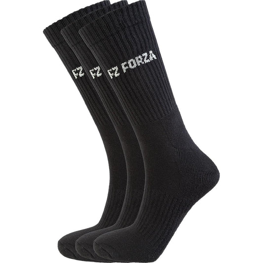 FZ Forza Comfort Long Black Badminton Socks - 3 Pack
