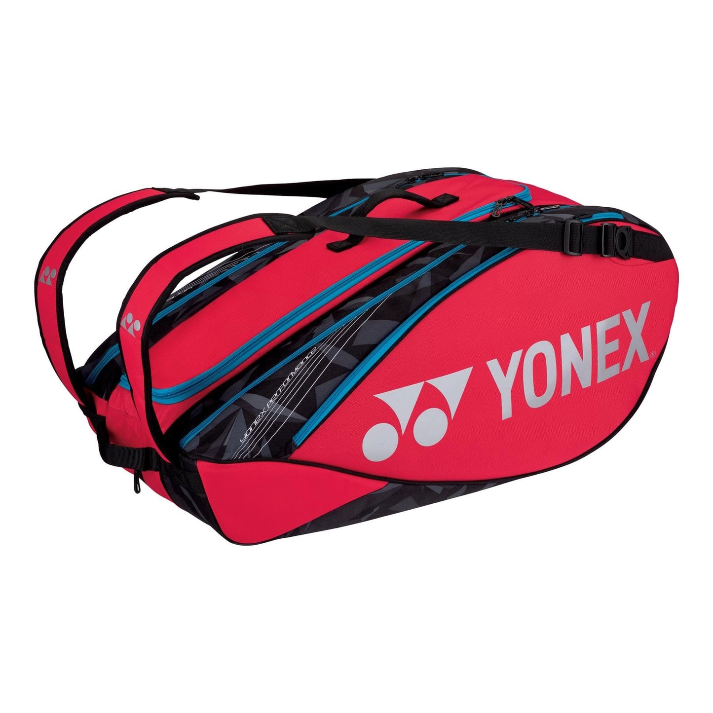 Introducing the Yonex 9 Piece Pro Badminton Racket Bag 92229 in Tango Red, a versatile solution from Yonex, expertly crafted to accommodate up to nine rackets for athletes on the move.