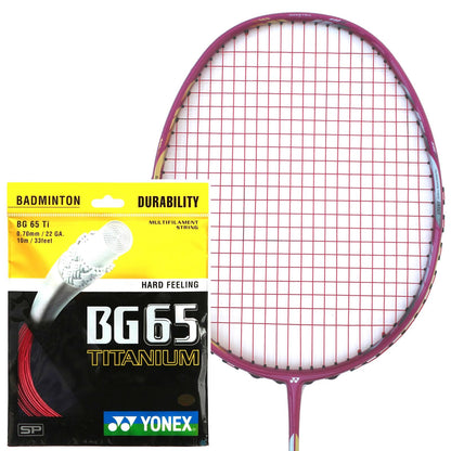 Yonex BG 65 Ti Badminton String Red - 0.7mm 10m Packet