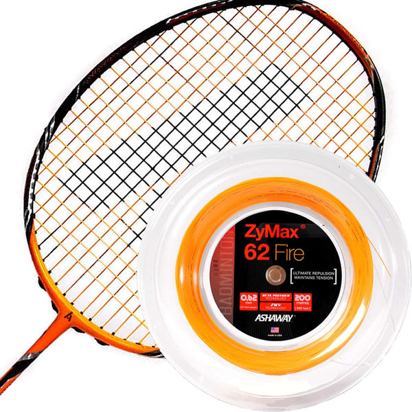 Ashaway Zymax 62 Fire Badminton String Orange  - 0.62MM - 200m Reel