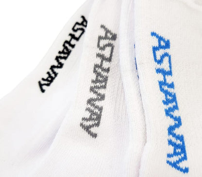 Ashaway Badminton Trainer Socks - White 3 Pack (UK4-UK11)
