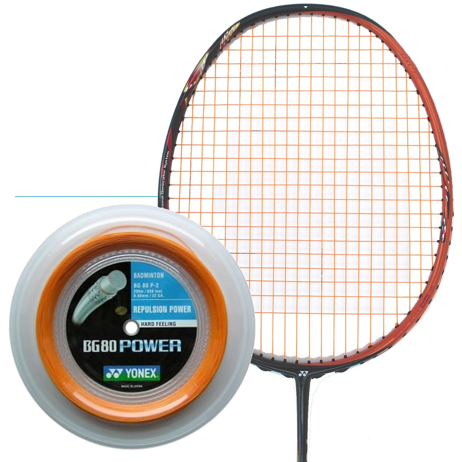 Bg 80p Yonex BG 80P Badminton String Bright Orange - 0.68mm 200m Reel ...