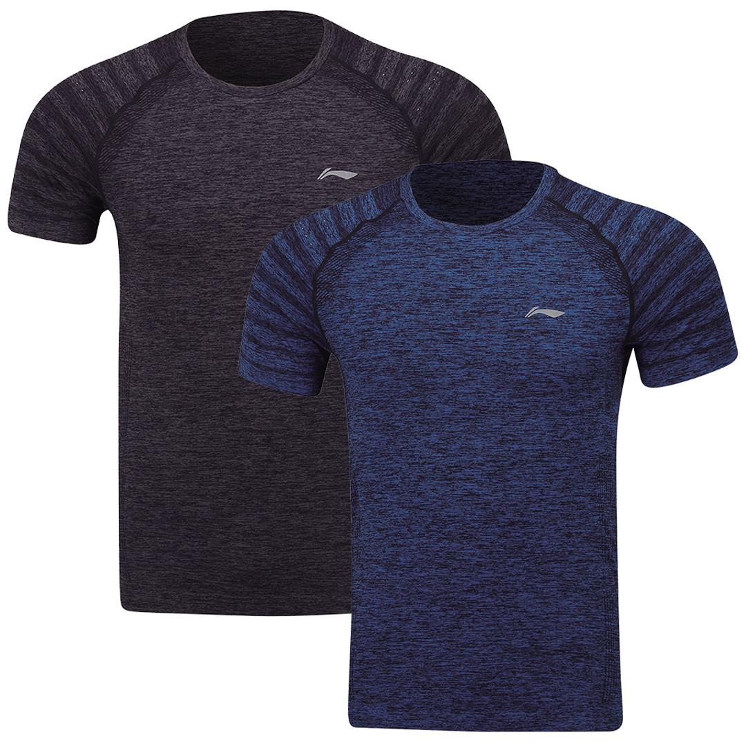 Li-Ning Seamless Mens Badminton T-Shirt (2 Pack) - Dark Blue