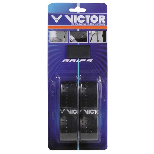 Victor Fishbone Badminton Black Racket Grip Blister  - Set of 2