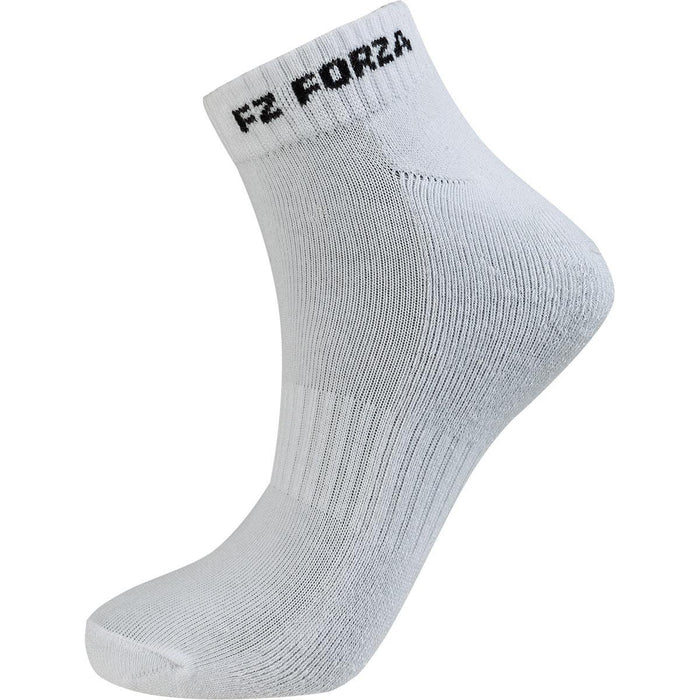 FZ Forza Comfort Short White Badminton Socks - 3 Pack