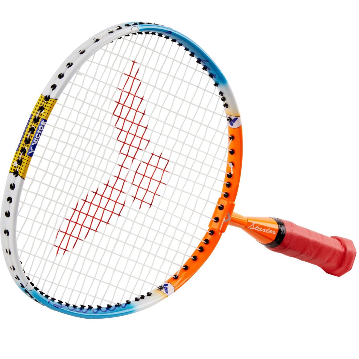 Victor Starter Junior Badminton Racket - Orange Blue