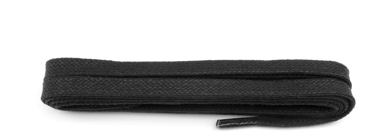 Shoestring Flat 5mm Waxed Badminton Shoe Laces - Black 140cm
