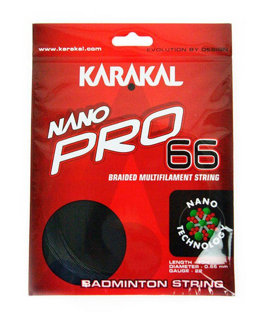 Karakal Nano Pro 66 Badminton String 0.66mm (10m) - Black