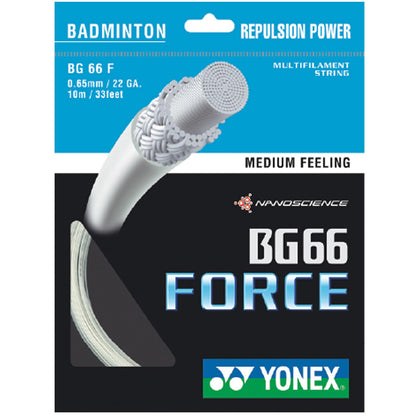 Yonex BG 66 Force Badminton String - 0.65mm White 10m Packet