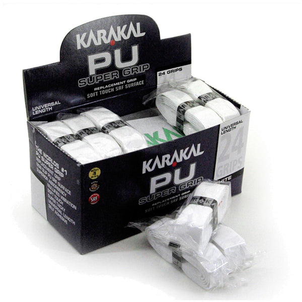 Karakal PU Badminton Super Grip - Pack of 24 - White
