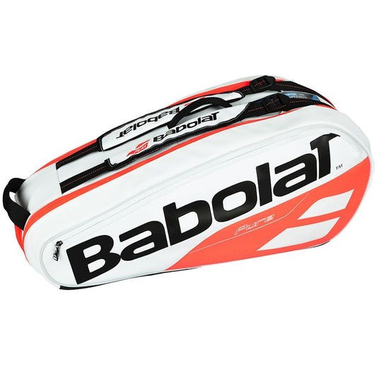 Babolat Pure Strike Badminton Racket Holder X6 Racket Bag - White / Orange