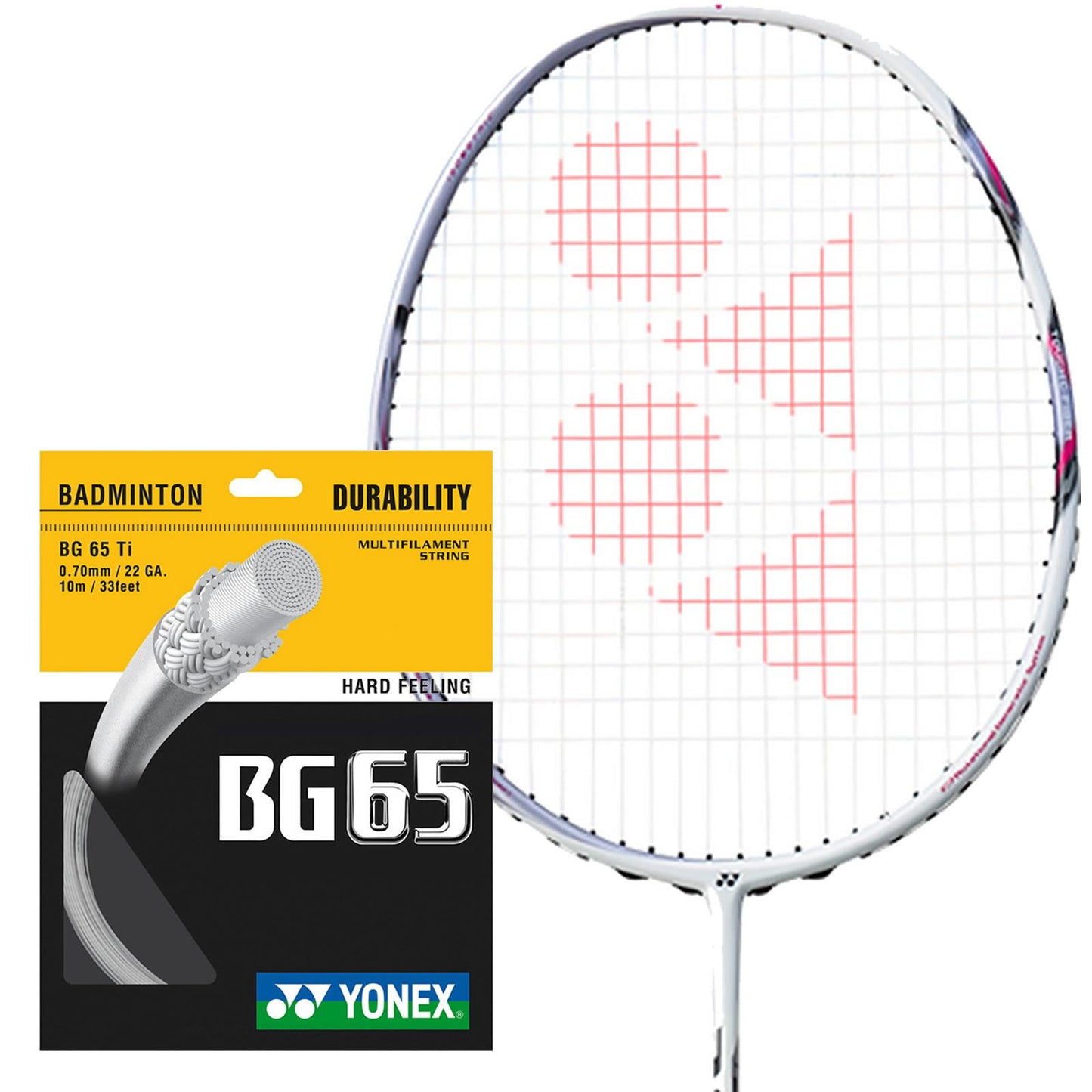 Yonex BG 65 Badminton String White - 0.7mm 10m Packet