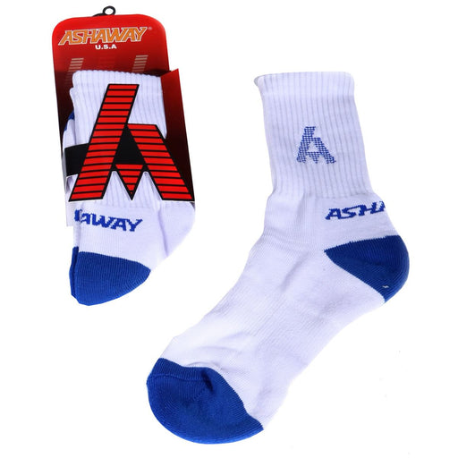 Ashaway Badminton Socks - White / Royal Blue Badminton HQ