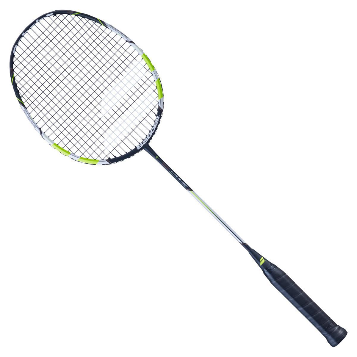 The Babolat I-Pulse Lite Badminton Racket in Black Yellow is designed with a lightweight handle, providing an effortless swing and excellent control.