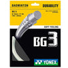 Yonex BG 3 Badminton String White - 0.74mm 10m Packet