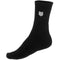 K-Swiss TAC Hypercourt Sports Socks (2 Pack) in black feature an ankle-length design with a ribbed texture and a small white shield logo near the top. Made from 100% cotton, these socks pair perfectly with your K-Swiss TAC Hypercourt shoes. They are shown against a plain white background for clarity.