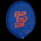 Introducing the Babolat Badminton Racket Head Cover - Ba Bo Lat in blue, which prominently showcases an eye-catching orange "Babolat" logo at its center against a backdrop of abstract patterns. This stylish cover, crafted specifically for badminton rackets, features a bottom zipper and a synthetic fur lining to enhance protection.