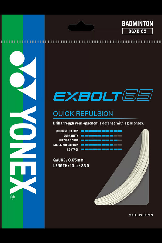 Yonex Exbolt 65 Badminton String White - 0.65mm 10m Pack