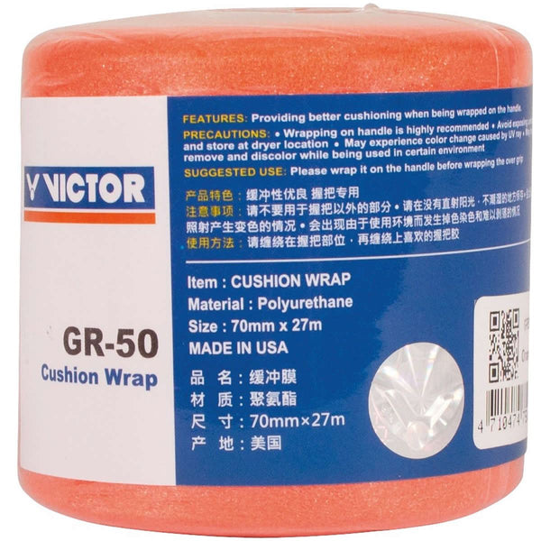 Victor Cushion Orange Badminton Racket Undergrip Wrap GR-50 - Single Pack Reel