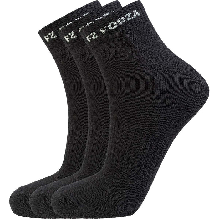 FZ Forza Comfort Short Black Badminton Socks - 3 Pack