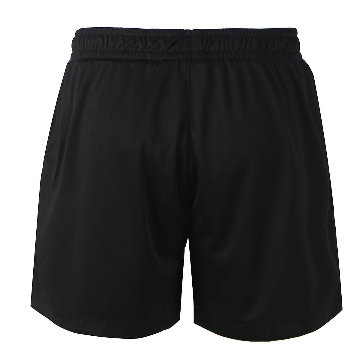 Featured against a white background is the FZ Forza Laika 2 in 1 Women's Badminton Shorts in black. Specifically crafted for badminton players, these shorts offer a loose fit ending above the knee and are equipped with an elastic waistband to ensure comfort. Experience the advanced Dryforze technology designed to enhance your comfort on the court.