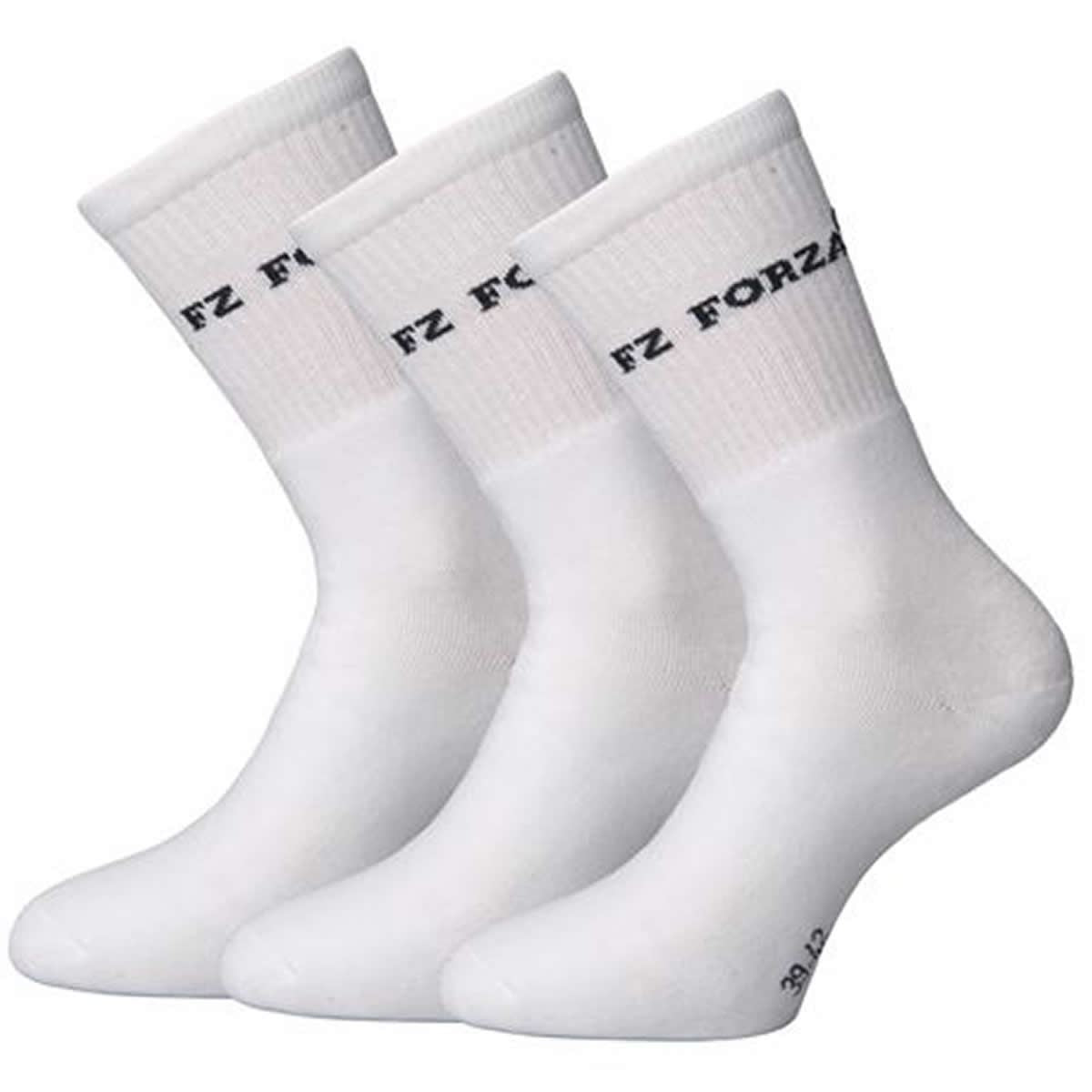 FZ Forza Sock Long Classic White Badminton Socks - 3 Pairs