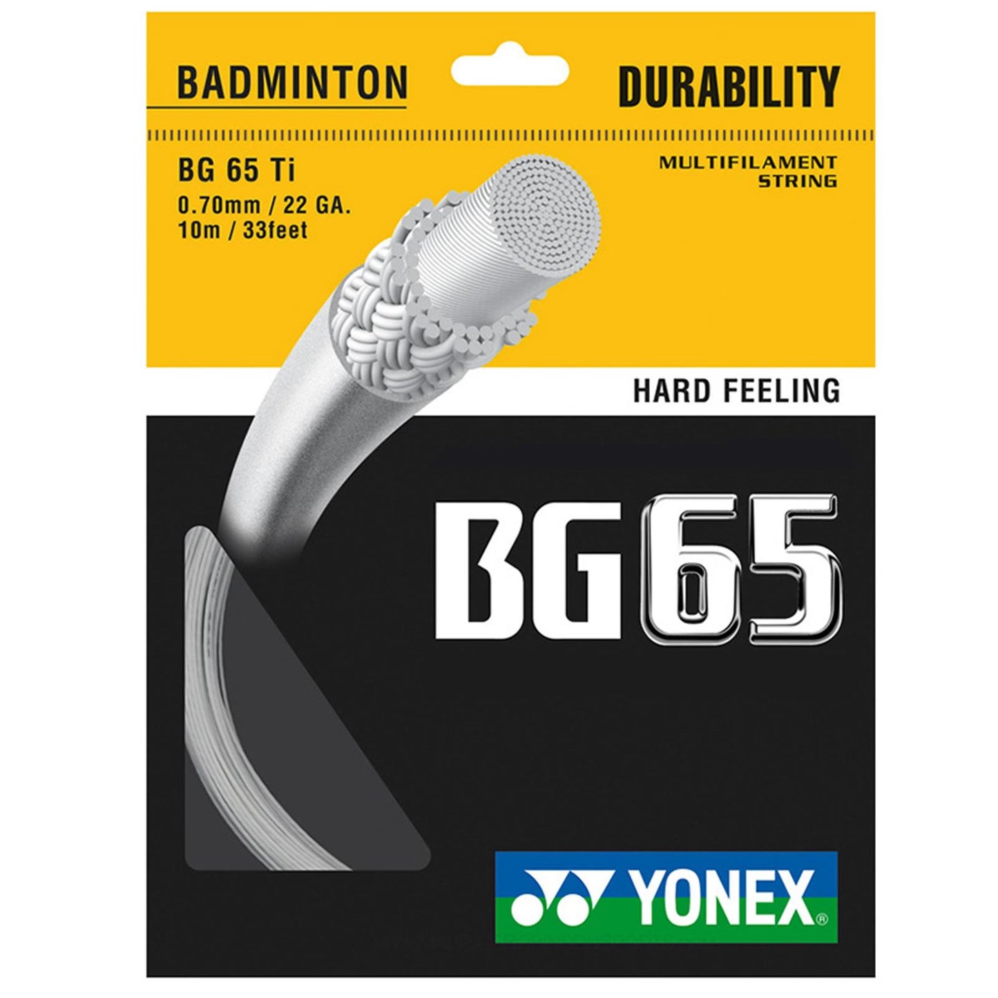 Yonex BG 65 Badminton String White - 0.7mm 10m Packet