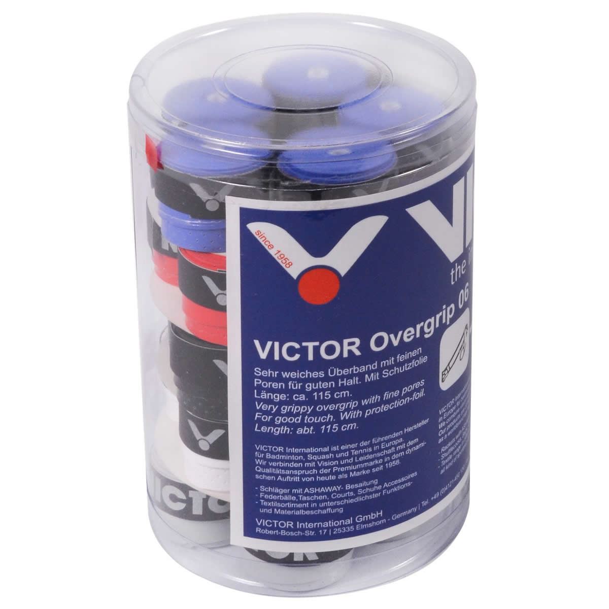 Victor Badminton Racket Overgrip 06 - Box of 25 Assorted Colors