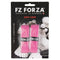 The packaging for the FZ Forza Badminton Soft Grip (pair) in pink prominently features the FZ Forza brand logo. The design is adorned with images of shuttlecocks and a badminton racket, along with text indicating "Replacement Grip 2 pcs" and "Innovated in Denmark.