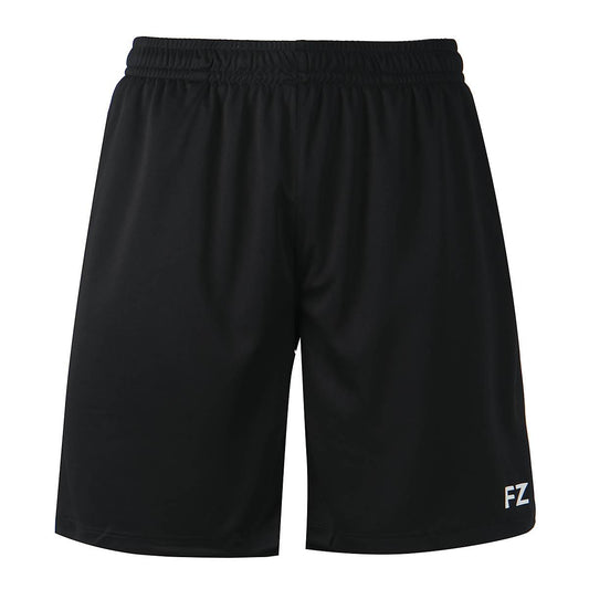 The FZ Forza Lindos 2 in 1 Men's Badminton Shorts in black showcase the "FZ" initials in white on the bottom right, reflecting sleek Danish design. Featuring an elastic waistband, they are ideal for badminton enthusiasts who value both comfort and style.