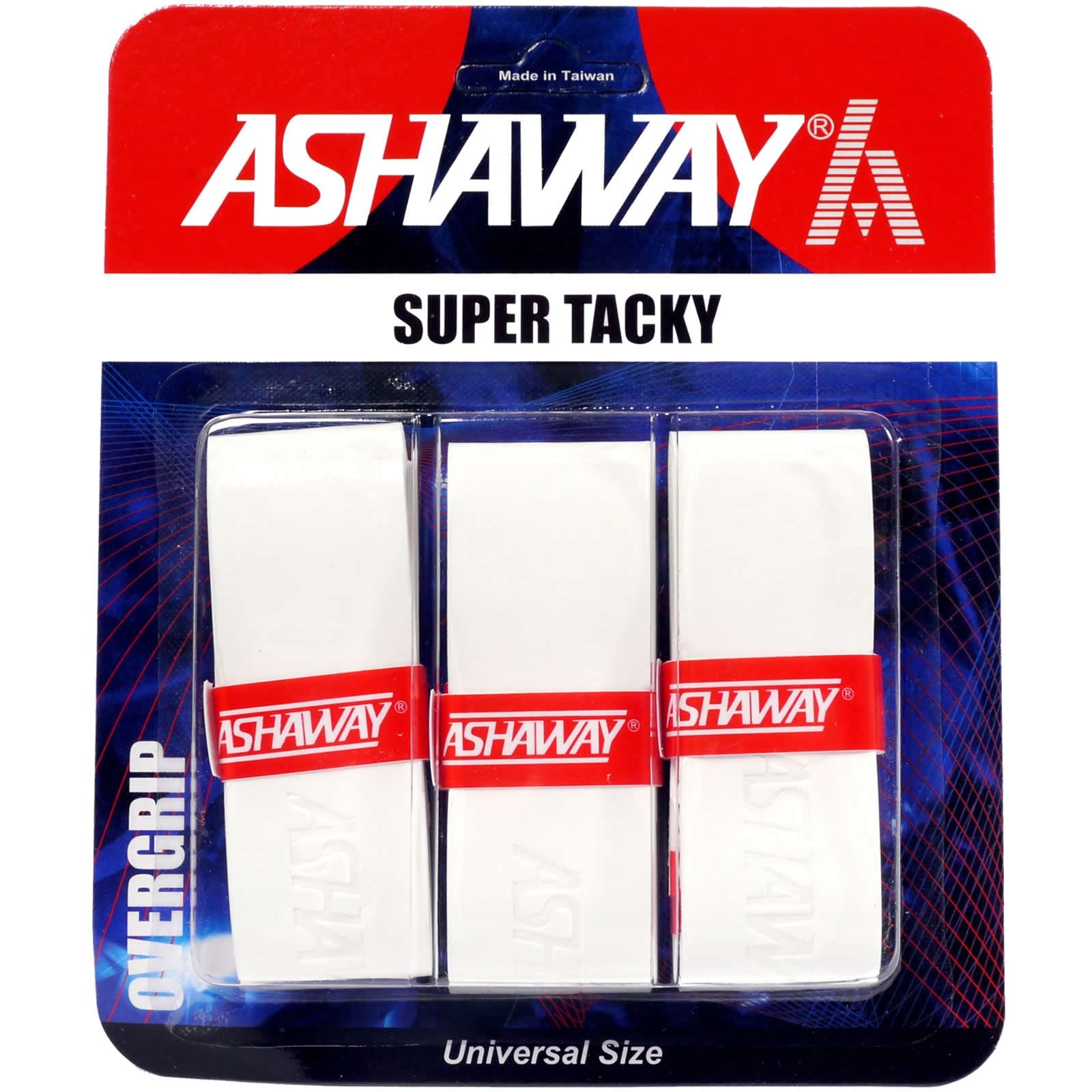 Ashaway Super Tacky Badminton Overgrip - White - Set of 3